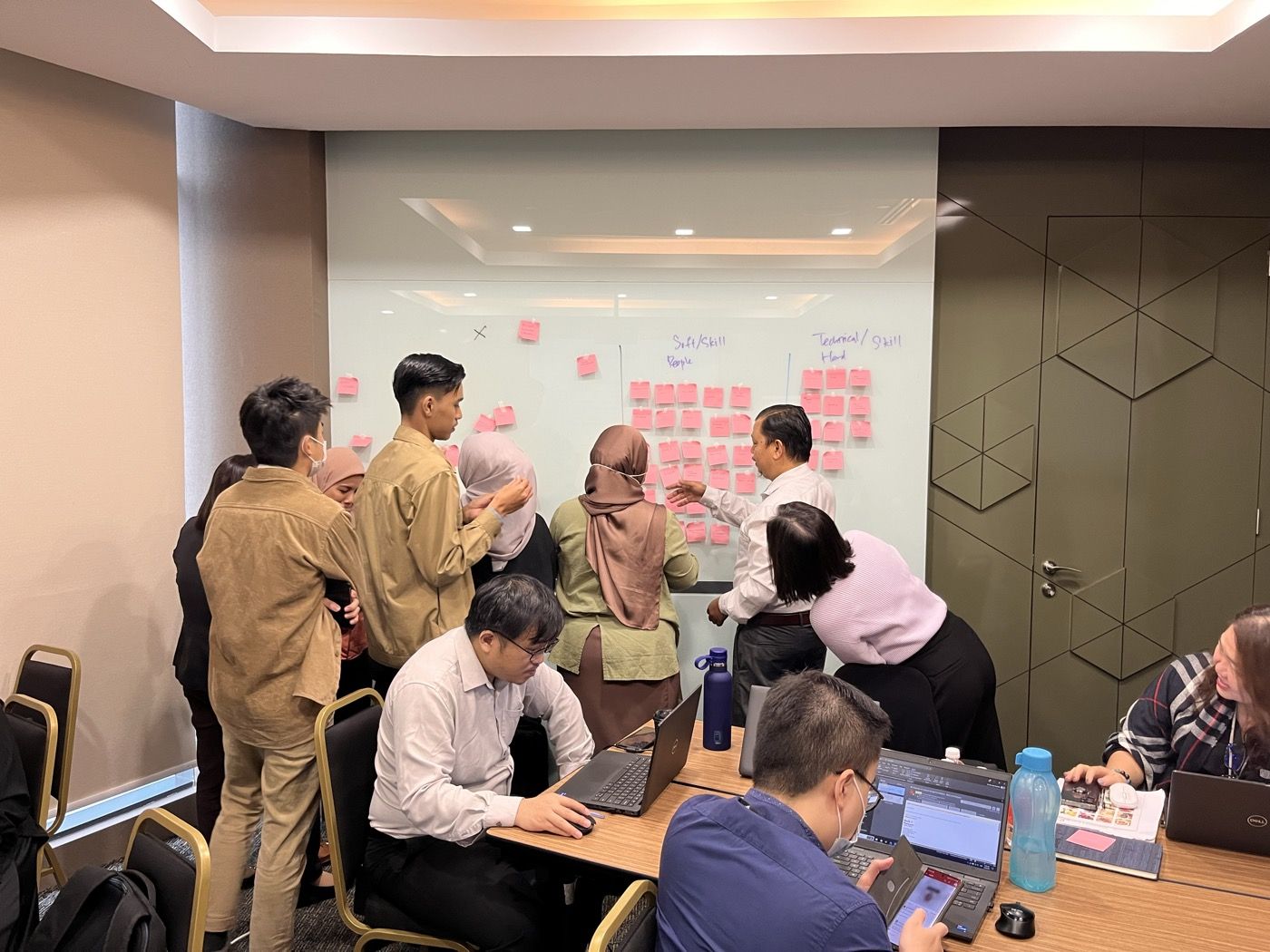Team mapping people skills and technical skills during a learning needs analysis